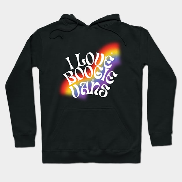 Rainbow Boogie (White Text) Hoodie by NextGenVanner